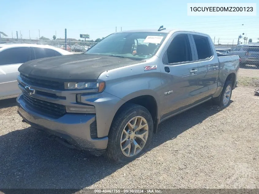 2021 Chevrolet Silverado 1500 VIN: 1GCUYEED0MZ200123 Lot: 40467755