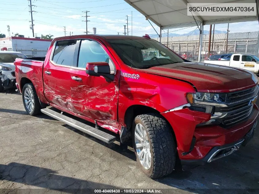 2021 Chevrolet Silverado 1500 4Wd Short Bed High Country VIN: 3GCUYHEDXMG470364 Lot: 40469438