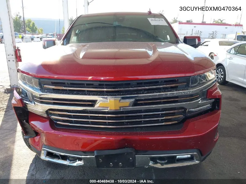 2021 Chevrolet Silverado 1500 4Wd Short Bed High Country VIN: 3GCUYHEDXMG470364 Lot: 40469438