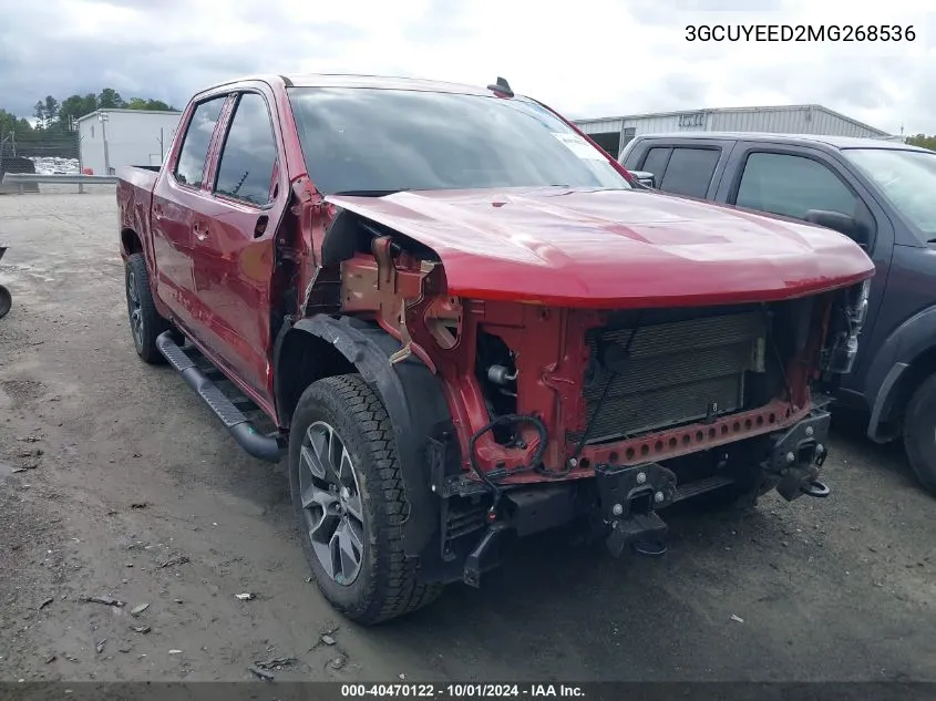 2021 Chevrolet Silverado 1500 4Wd Short Bed Rst VIN: 3GCUYEED2MG268536 Lot: 40470122