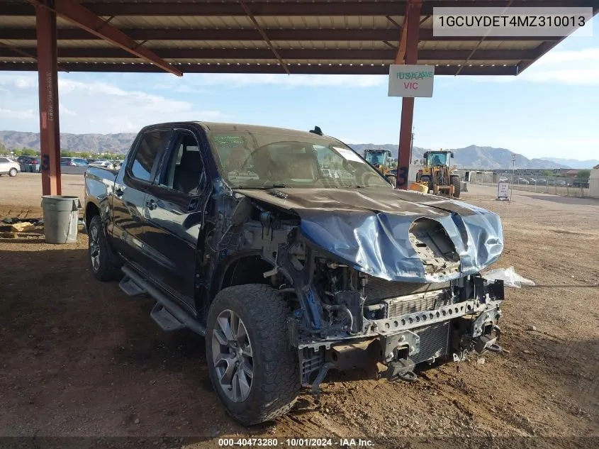 2021 Chevrolet Silverado 1500 4Wd Short Bed Lt VIN: 1GCUYDET4MZ310013 Lot: 40473280