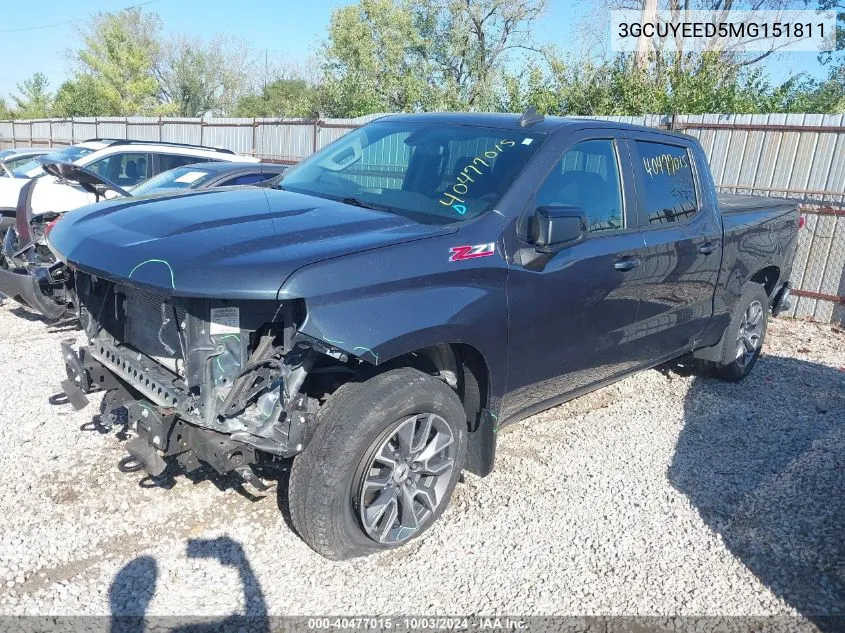 2021 Chevrolet Silverado 1500 4Wd Short Bed Rst VIN: 3GCUYEED5MG151811 Lot: 40477015