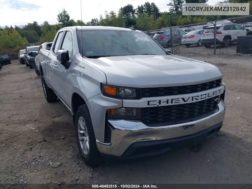 2021 Chevrolet Silverado 1500 4Wd Double Cab Standard Bed Lt With 2Fl VIN: 1GCRYJEK4MZ312842 Lot: 40482515