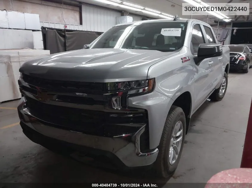 2021 Chevrolet Silverado K1500 Lt VIN: 3GCUYDED1MG422440 Lot: 40484739