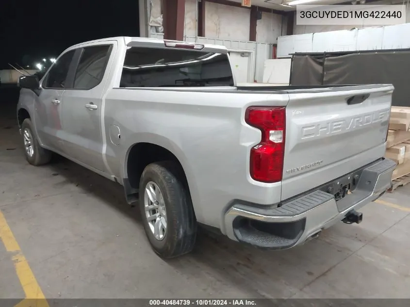 2021 Chevrolet Silverado K1500 Lt VIN: 3GCUYDED1MG422440 Lot: 40484739