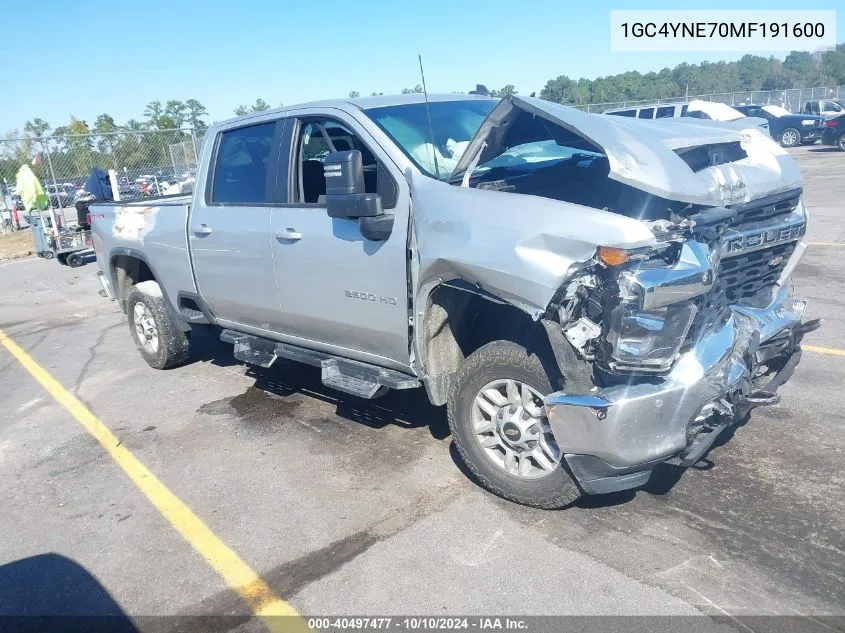 2021 Chevrolet Silverado 2500Hd 4Wd Standard Bed Lt VIN: 1GC4YNE70MF191600 Lot: 40497477