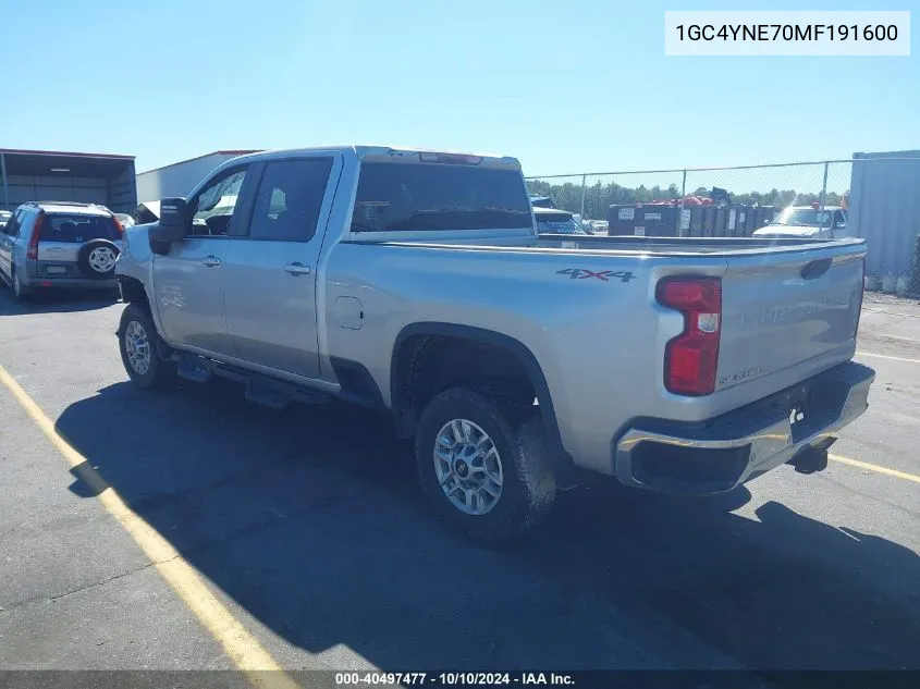 2021 Chevrolet Silverado 2500Hd 4Wd Standard Bed Lt VIN: 1GC4YNE70MF191600 Lot: 40497477