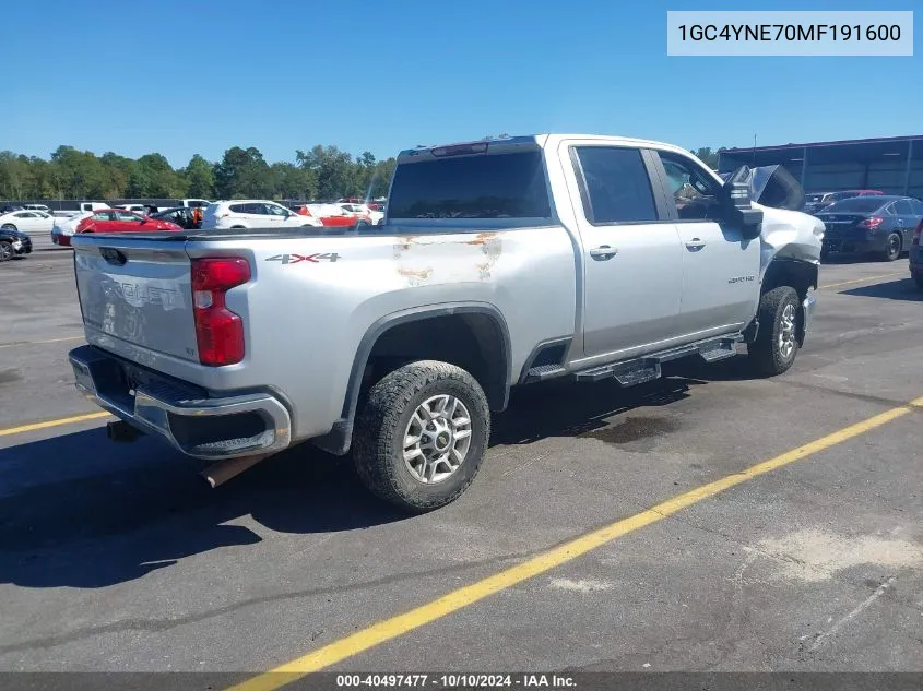 2021 Chevrolet Silverado 2500Hd 4Wd Standard Bed Lt VIN: 1GC4YNE70MF191600 Lot: 40497477