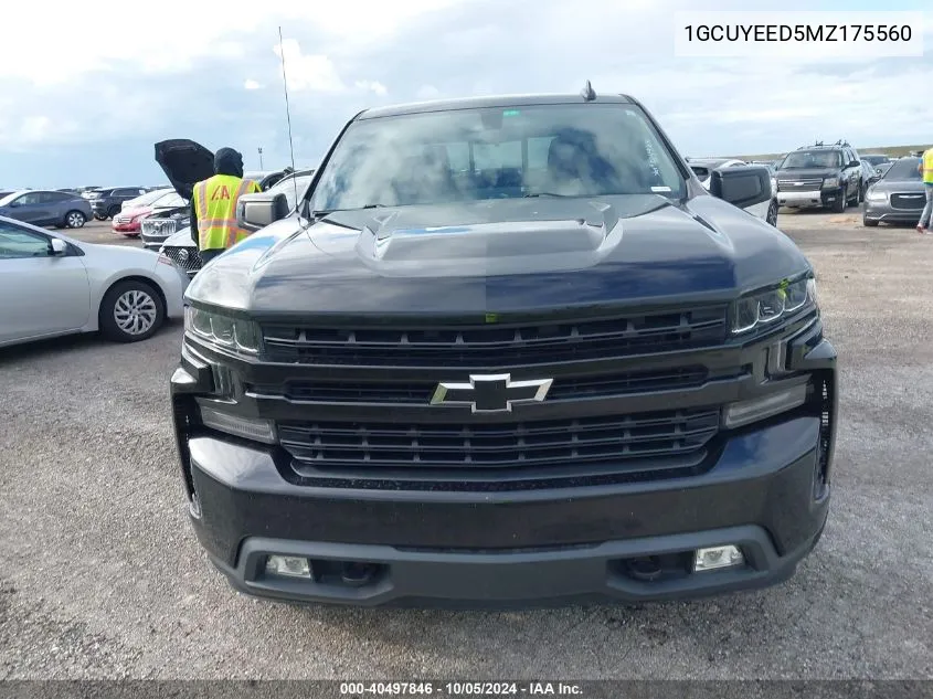 2021 Chevrolet Silverado K1500 Rst VIN: 1GCUYEED5MZ175560 Lot: 40497846