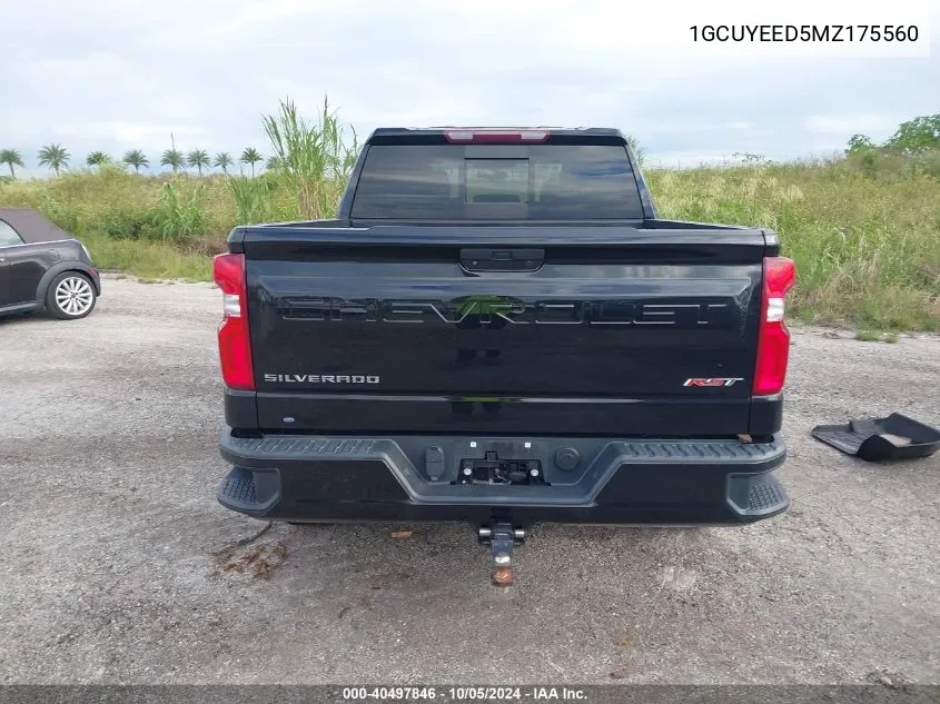 2021 Chevrolet Silverado K1500 Rst VIN: 1GCUYEED5MZ175560 Lot: 40497846