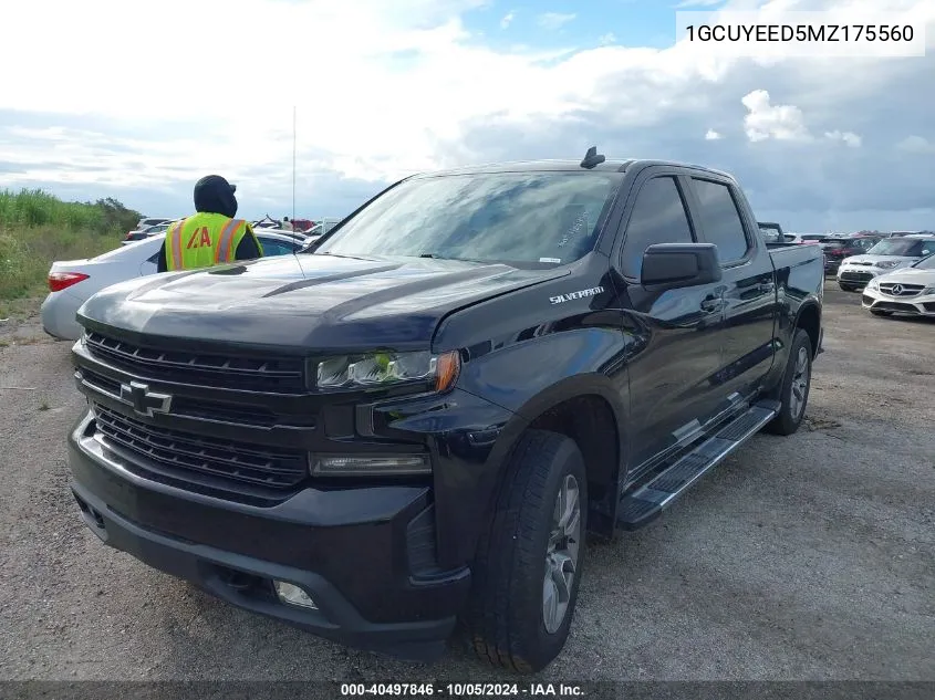 2021 Chevrolet Silverado K1500 Rst VIN: 1GCUYEED5MZ175560 Lot: 40497846