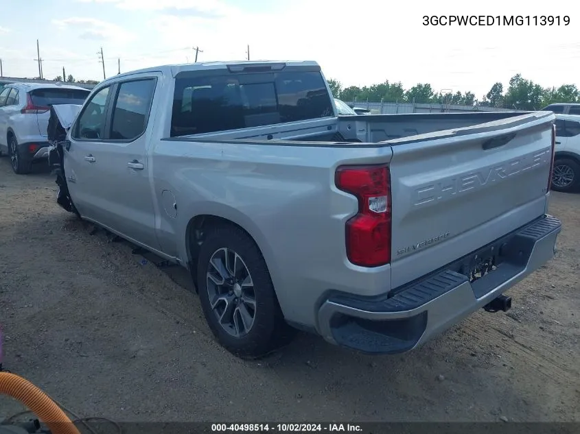 3GCPWCED1MG113919 2021 Chevrolet Silverado 1500 2Wd Short Bed Lt