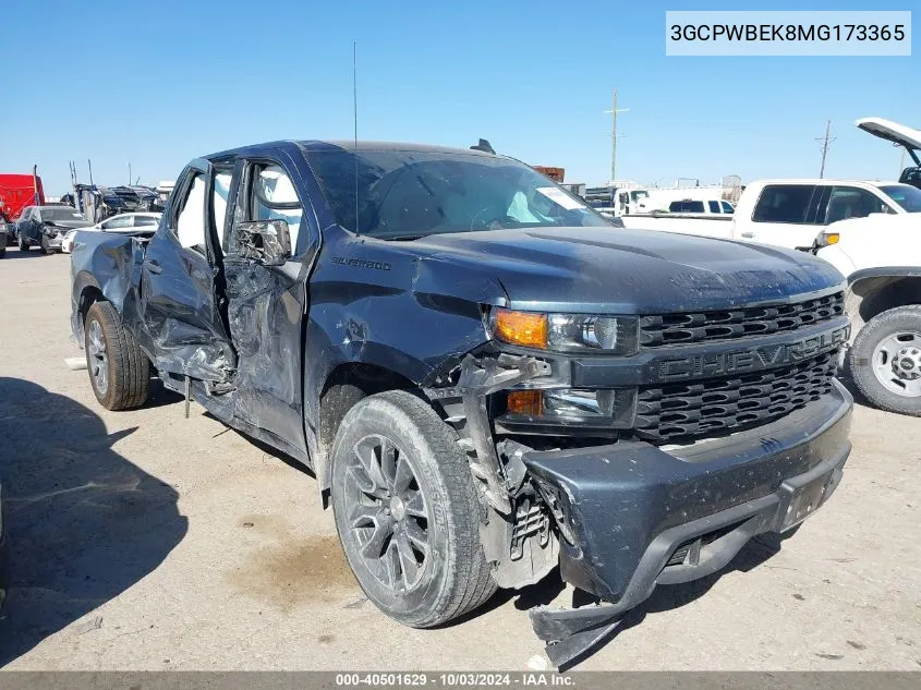 2021 Chevrolet Silverado 1500 2Wd Short Bed Custom VIN: 3GCPWBEK8MG173365 Lot: 40501629