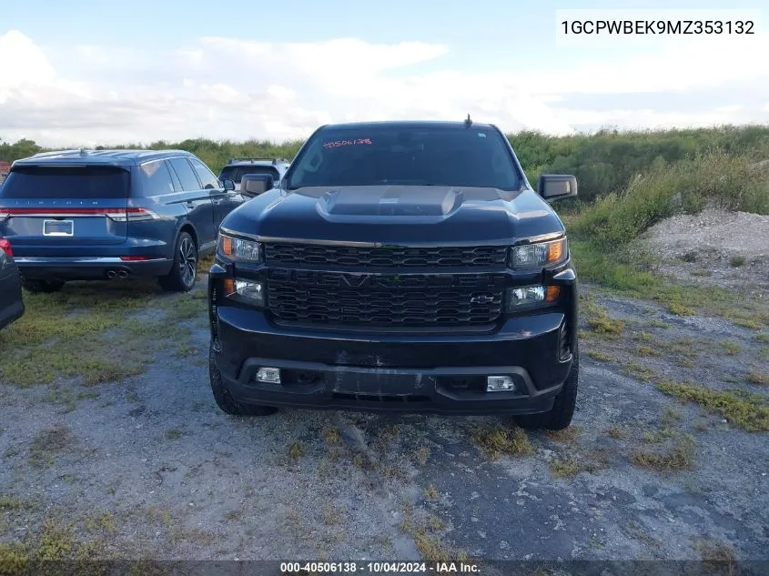 2021 Chevrolet Silverado 1500 2Wd Short Bed Custom VIN: 1GCPWBEK9MZ353132 Lot: 40506138