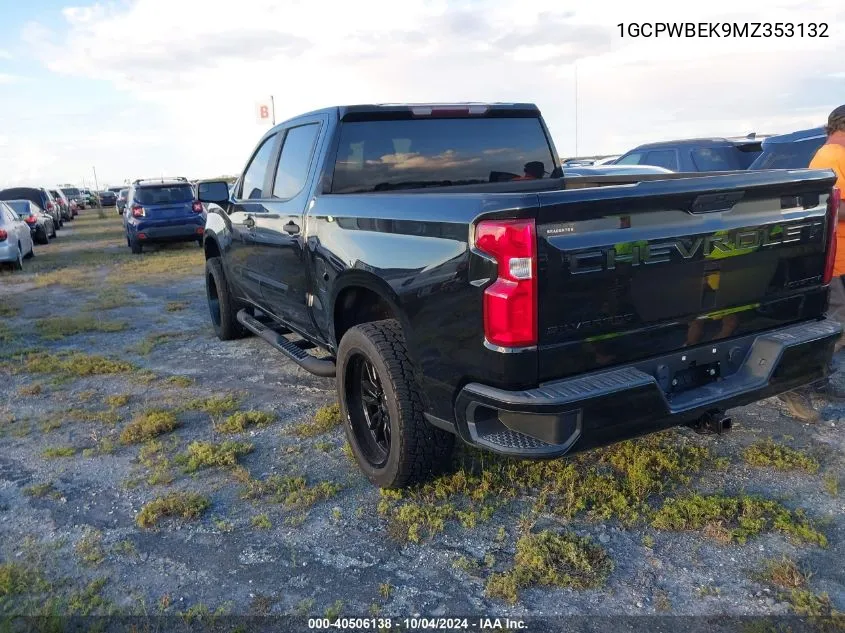 2021 Chevrolet Silverado 1500 2Wd Short Bed Custom VIN: 1GCPWBEK9MZ353132 Lot: 40506138