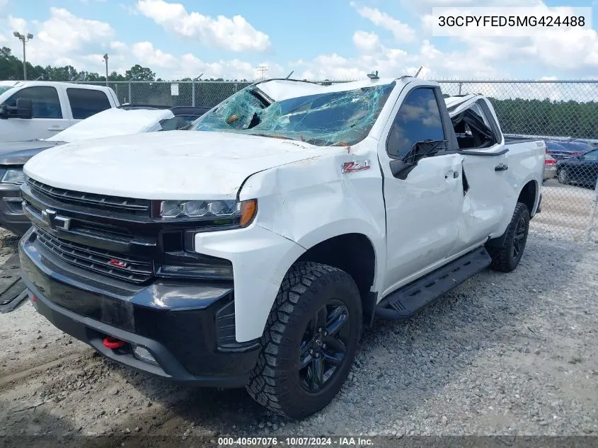 2021 Chevrolet Silverado 1500 4Wd Short Bed Lt Trail Boss VIN: 3GCPYFED5MG424488 Lot: 40507076