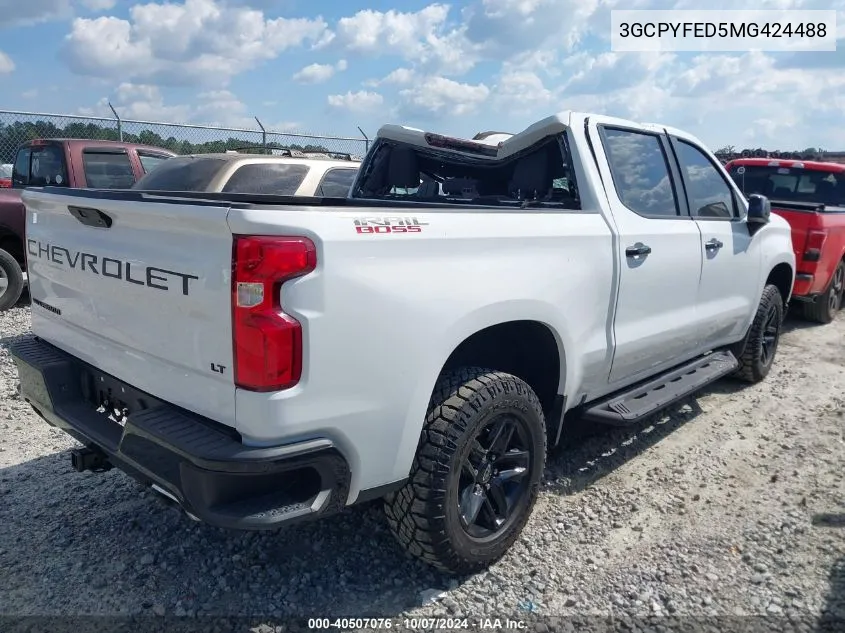 2021 Chevrolet Silverado 1500 4Wd Short Bed Lt Trail Boss VIN: 3GCPYFED5MG424488 Lot: 40507076