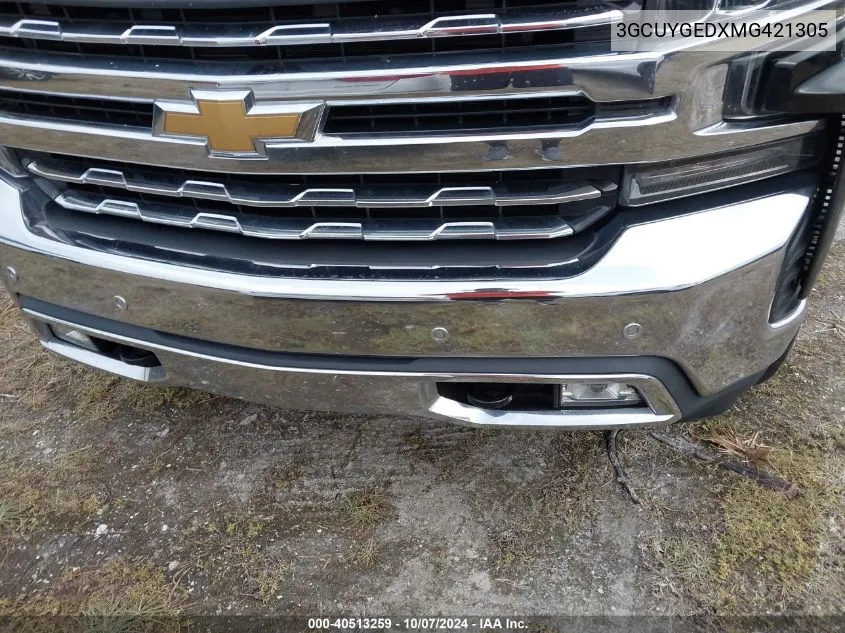 2021 Chevrolet Silverado 1500 4Wd Short Bed Ltz VIN: 3GCUYGEDXMG421305 Lot: 40513259