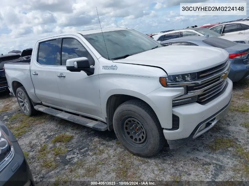 2021 Chevrolet Silverado K1500 High Country VIN: 3GCUYHED2MG224148 Lot: 40513523