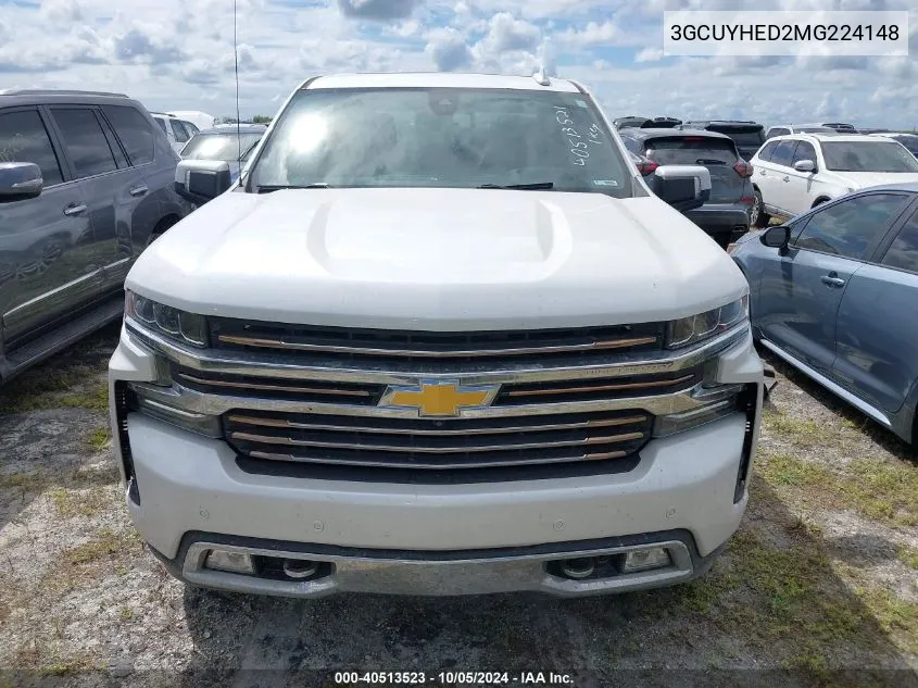 2021 Chevrolet Silverado K1500 High Country VIN: 3GCUYHED2MG224148 Lot: 40513523