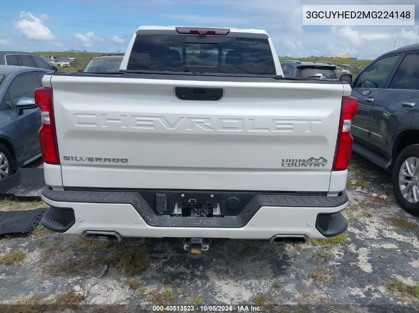 2021 Chevrolet Silverado K1500 High Country VIN: 3GCUYHED2MG224148 Lot: 40513523