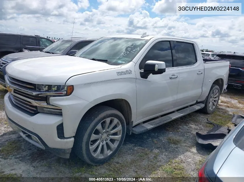 2021 Chevrolet Silverado K1500 High Country VIN: 3GCUYHED2MG224148 Lot: 40513523