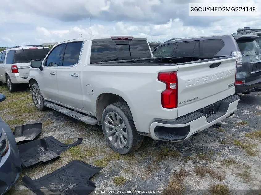 2021 Chevrolet Silverado K1500 High Country VIN: 3GCUYHED2MG224148 Lot: 40513523