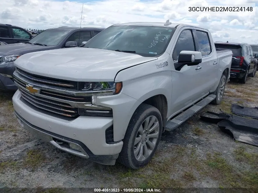 2021 Chevrolet Silverado K1500 High Country VIN: 3GCUYHED2MG224148 Lot: 40513523