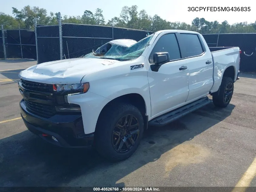 2021 Chevrolet Silverado 1500 4Wd Short Bed Lt Trail Boss VIN: 3GCPYFED5MG436835 Lot: 40526768