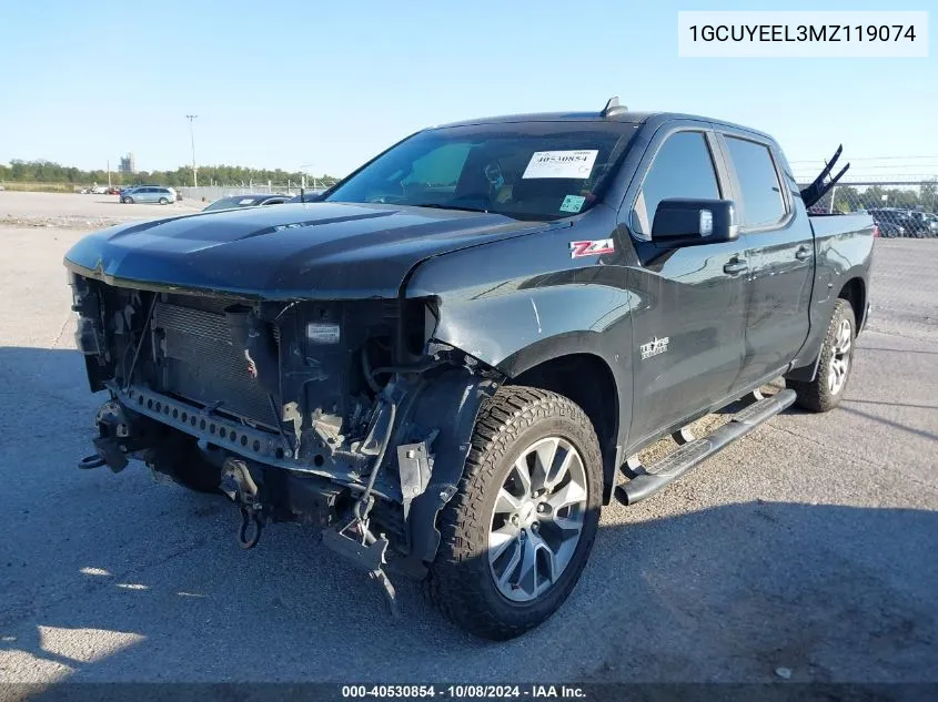 2021 Chevrolet Silverado 1500 4Wd Short Bed Rst VIN: 1GCUYEEL3MZ119074 Lot: 40530854