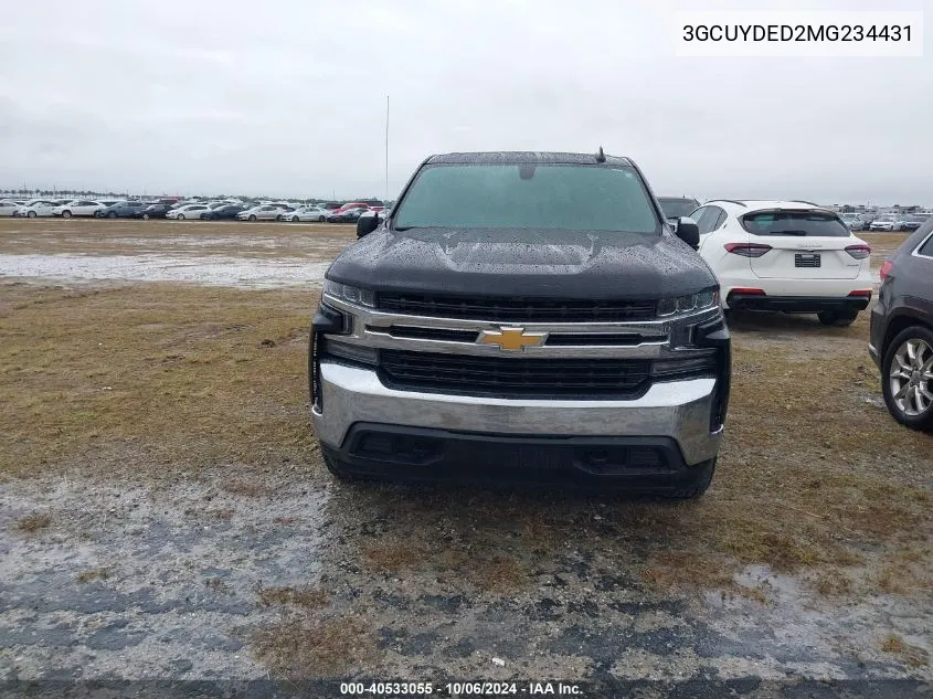 2021 Chevrolet Silverado 1500 4Wd Short Bed Lt VIN: 3GCUYDED2MG234431 Lot: 40533055