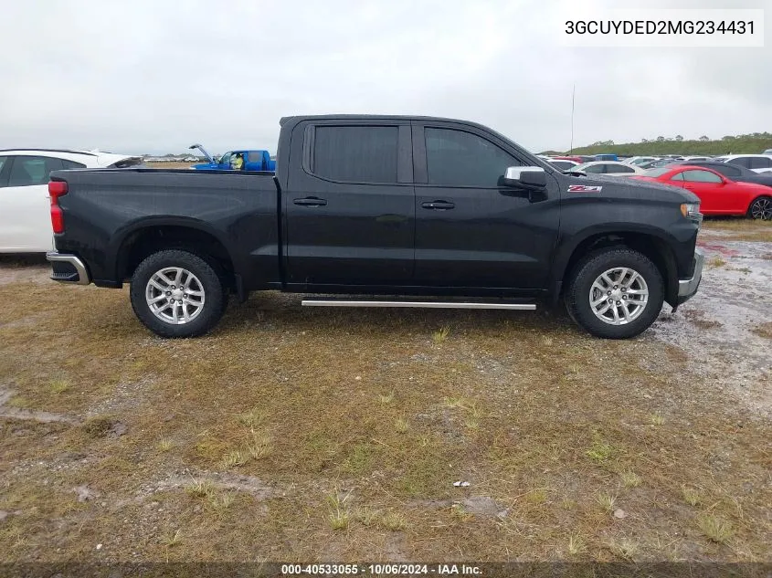 2021 Chevrolet Silverado 1500 4Wd Short Bed Lt VIN: 3GCUYDED2MG234431 Lot: 40533055