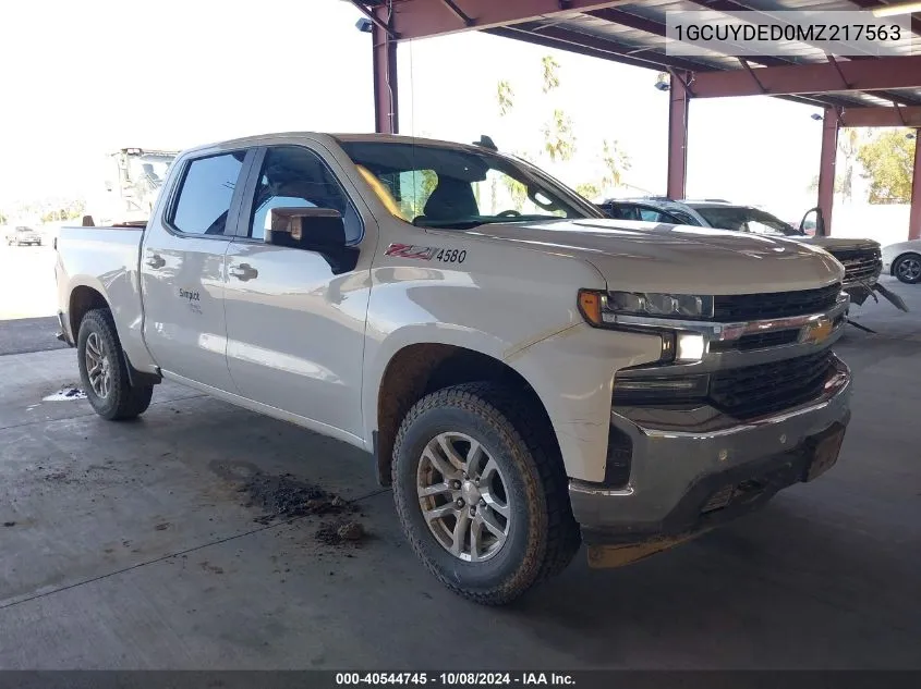 2021 Chevrolet Silverado 1500 4Wd Short Bed Lt VIN: 1GCUYDED0MZ217563 Lot: 40544745