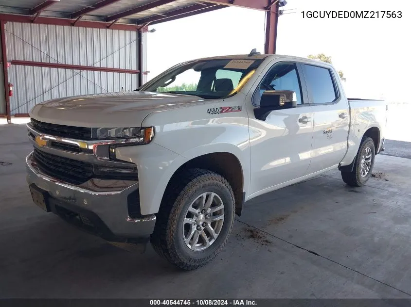 2021 Chevrolet Silverado 1500 4Wd Short Bed Lt VIN: 1GCUYDED0MZ217563 Lot: 40544745