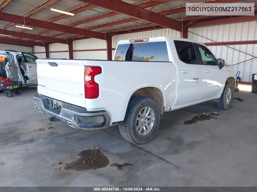 2021 Chevrolet Silverado 1500 4Wd Short Bed Lt VIN: 1GCUYDED0MZ217563 Lot: 40544745