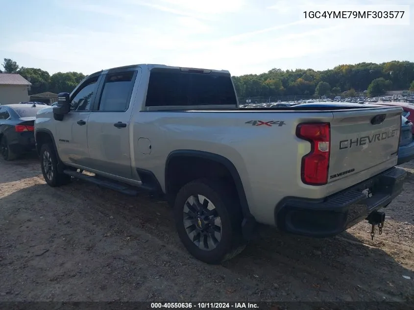 2021 Chevrolet Silverado 2500Hd K2500 Custom VIN: 1GC4YME79MF303577 Lot: 40550636