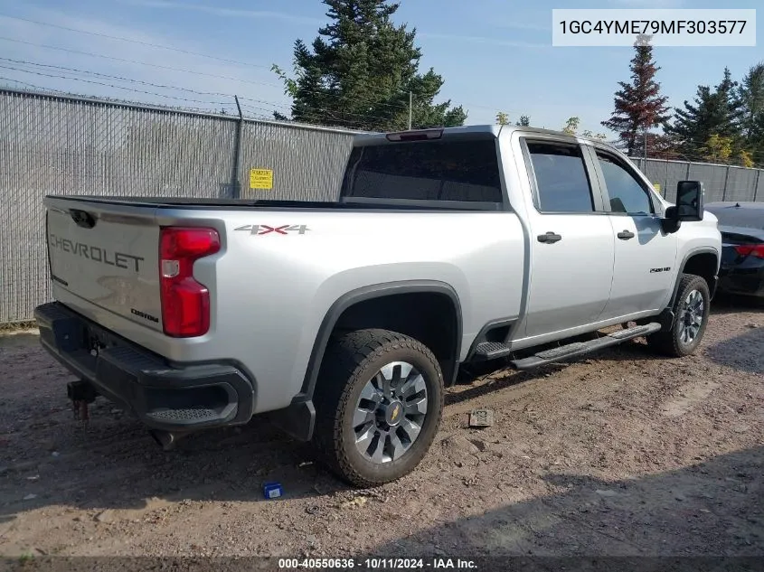 2021 Chevrolet Silverado 2500Hd K2500 Custom VIN: 1GC4YME79MF303577 Lot: 40550636