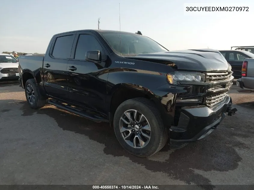 2021 Chevrolet Silverado K1500 Rst VIN: 3GCUYEEDXMG270972 Lot: 40558374