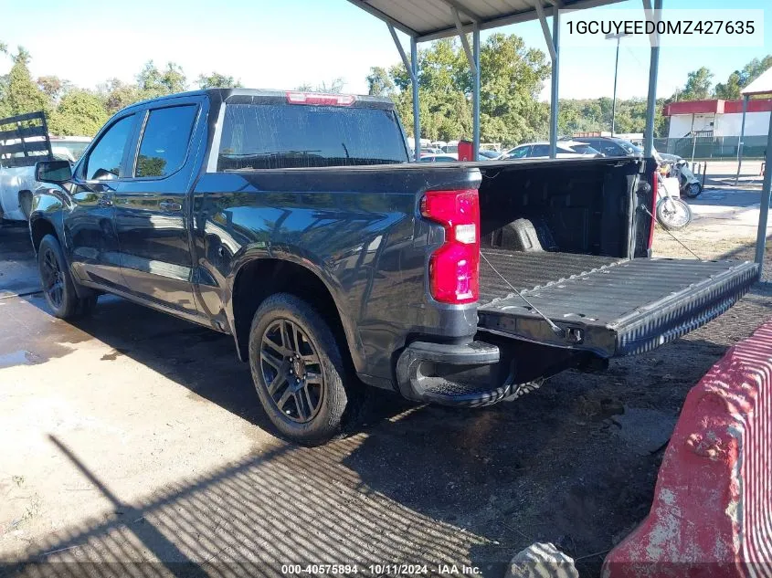 2021 Chevrolet Silverado 1500 4Wd Short Bed Rst VIN: 1GCUYEED0MZ427635 Lot: 40575894