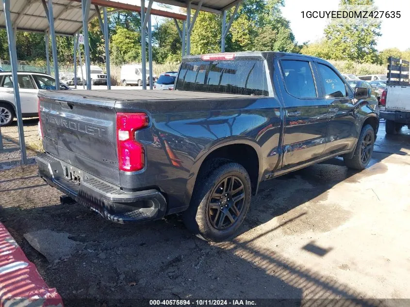 2021 Chevrolet Silverado 1500 4Wd Short Bed Rst VIN: 1GCUYEED0MZ427635 Lot: 40575894