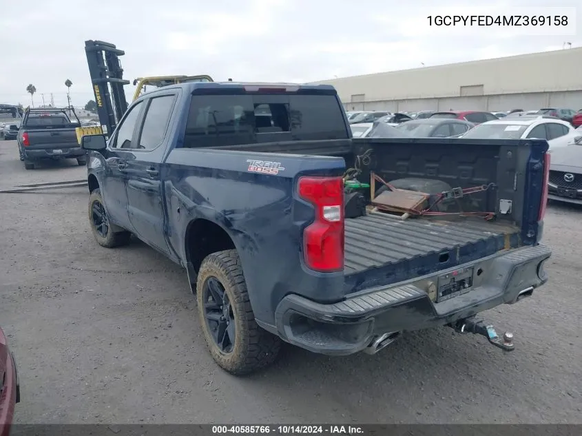 2021 Chevrolet Silverado 1500 4Wd Short Bed Lt Trail Boss VIN: 1GCPYFED4MZ369158 Lot: 40585766