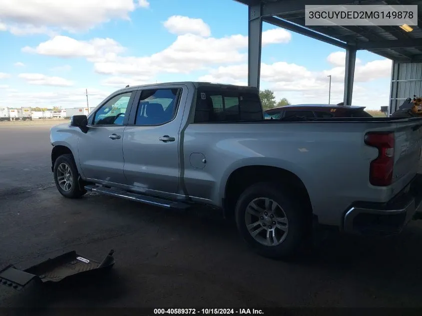 2021 Chevrolet Silverado 1500 4Wd Standard Bed Lt VIN: 3GCUYDED2MG149878 Lot: 40589372