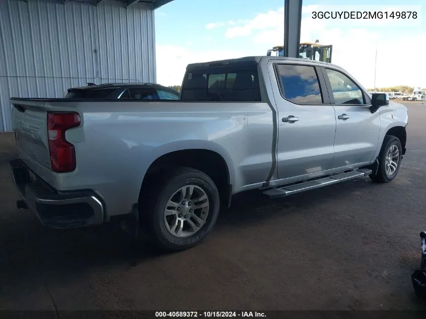 3GCUYDED2MG149878 2021 Chevrolet Silverado 1500 4Wd Standard Bed Lt