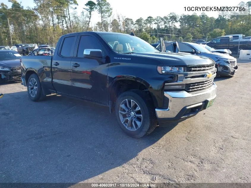 2021 Chevrolet Silverado 1500 4Wd Standard Bed Lt VIN: 1GCRYDEK5MZ327786 Lot: 40603917