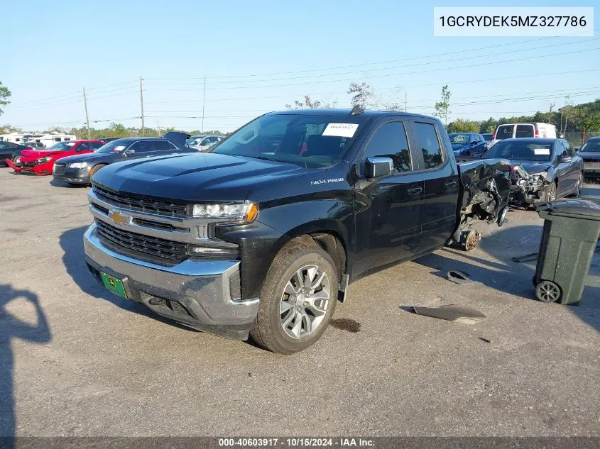 2021 Chevrolet Silverado 1500 4Wd Standard Bed Lt VIN: 1GCRYDEK5MZ327786 Lot: 40603917