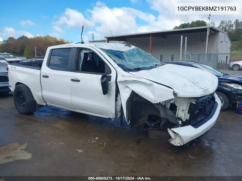 2021 Chevrolet Silverado 1500 4Wd Short Bed Custom VIN: 1GCPYBEK8MZ191763 Lot: 40605273