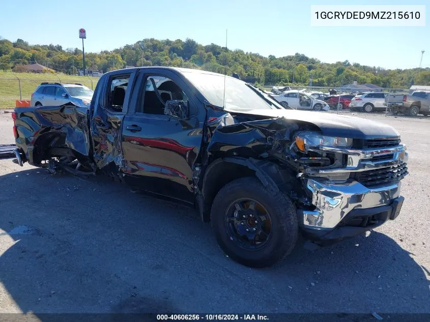 2021 Chevrolet Silverado 1500 4Wd Standard Bed Lt VIN: 1GCRYDED9MZ215610 Lot: 40606256