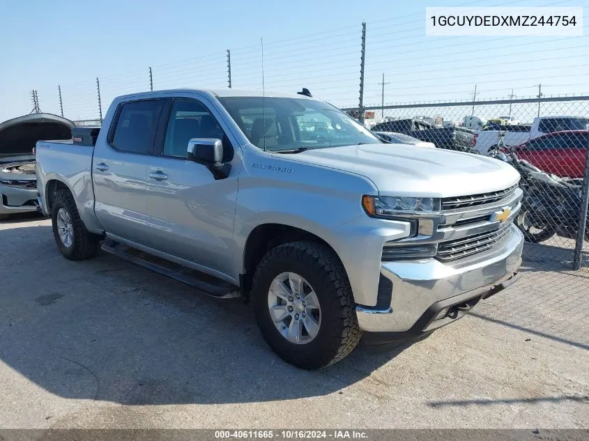 2021 Chevrolet Silverado 1500 4Wd Short Bed Lt VIN: 1GCUYDEDXMZ244754 Lot: 40611665