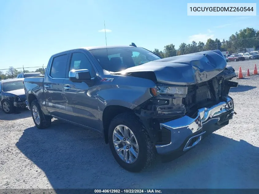 2021 Chevrolet Silverado 1500 4Wd Short Bed Ltz VIN: 1GCUYGED0MZ260544 Lot: 40612982