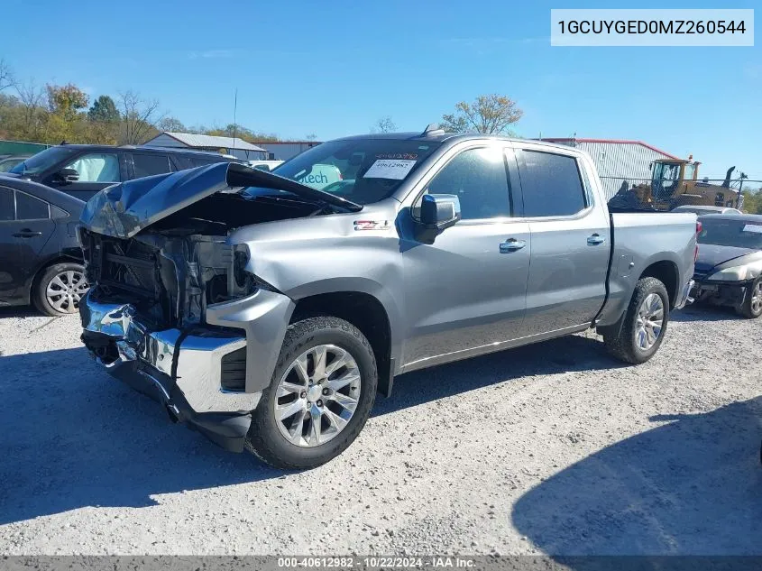 2021 Chevrolet Silverado 1500 4Wd Short Bed Ltz VIN: 1GCUYGED0MZ260544 Lot: 40612982